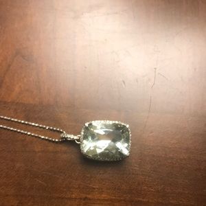 925 Silver pendant with crystals on 18” chain